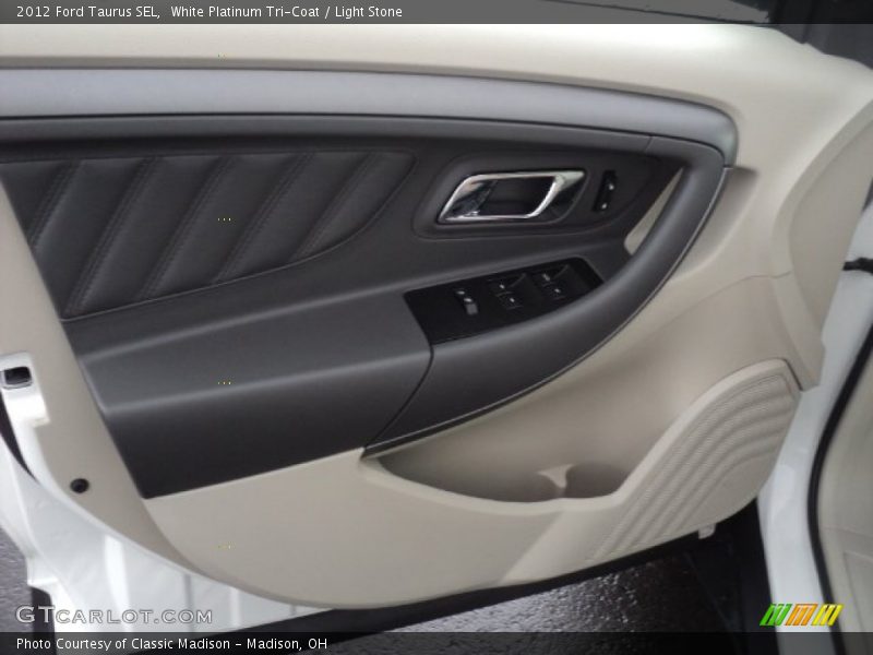 White Platinum Tri-Coat / Light Stone 2012 Ford Taurus SEL