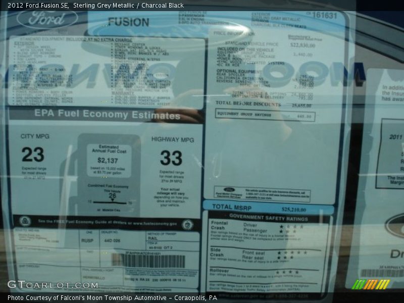 Sterling Grey Metallic / Charcoal Black 2012 Ford Fusion SE