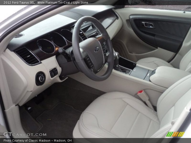 White Platinum Tri-Coat / Light Stone 2012 Ford Taurus SEL