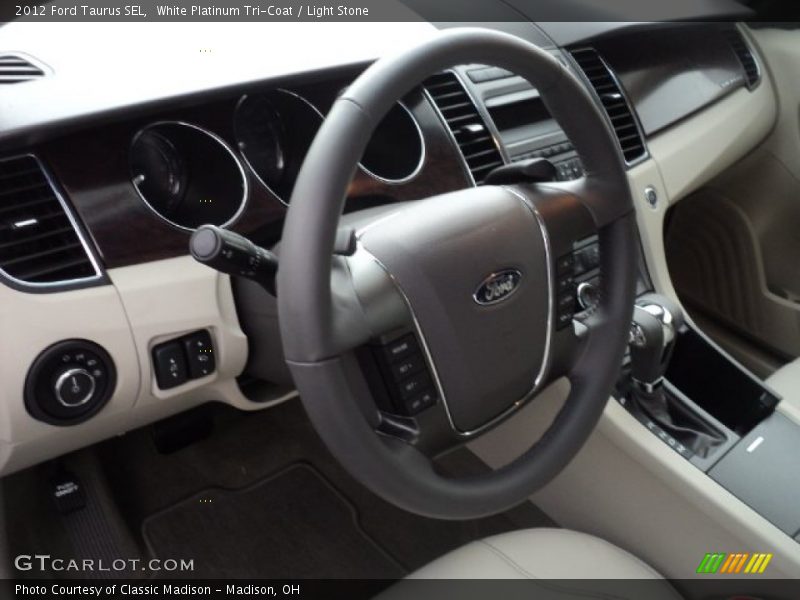 White Platinum Tri-Coat / Light Stone 2012 Ford Taurus SEL