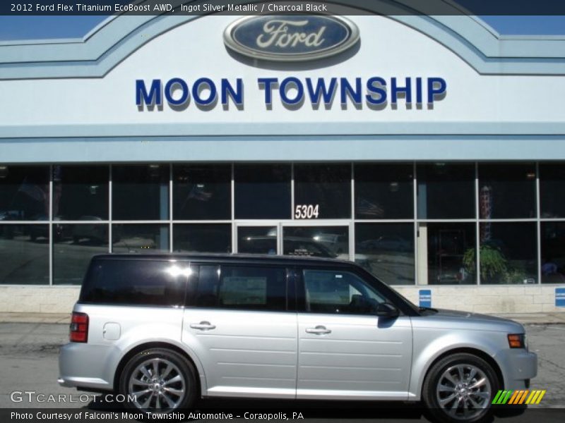 Ingot Silver Metallic / Charcoal Black 2012 Ford Flex Titanium EcoBoost AWD
