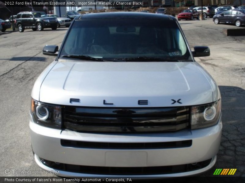 Ingot Silver Metallic / Charcoal Black 2012 Ford Flex Titanium EcoBoost AWD
