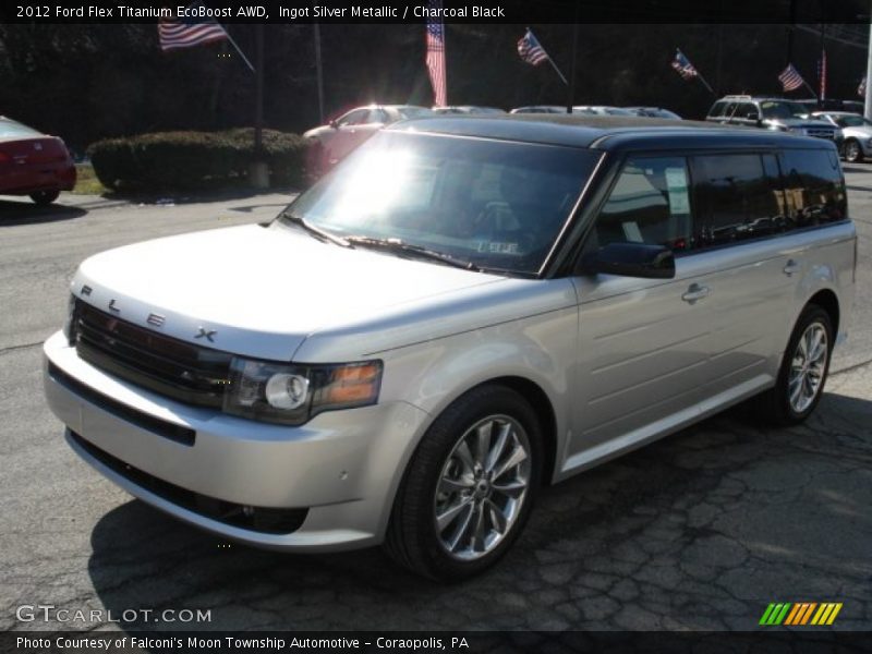 Ingot Silver Metallic / Charcoal Black 2012 Ford Flex Titanium EcoBoost AWD