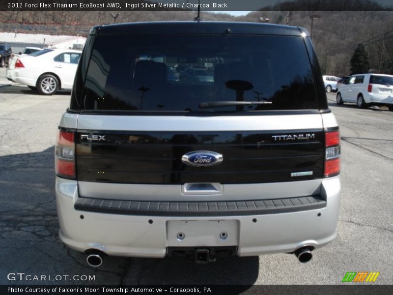 Ingot Silver Metallic / Charcoal Black 2012 Ford Flex Titanium EcoBoost AWD