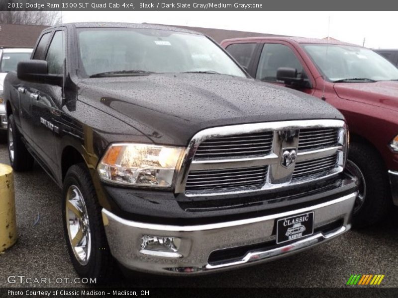 Black / Dark Slate Gray/Medium Graystone 2012 Dodge Ram 1500 SLT Quad Cab 4x4
