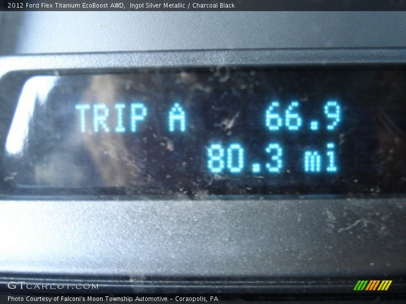 Ingot Silver Metallic / Charcoal Black 2012 Ford Flex Titanium EcoBoost AWD