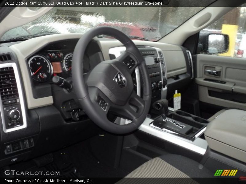 Black / Dark Slate Gray/Medium Graystone 2012 Dodge Ram 1500 SLT Quad Cab 4x4
