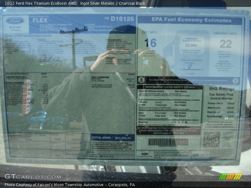 Ingot Silver Metallic / Charcoal Black 2012 Ford Flex Titanium EcoBoost AWD