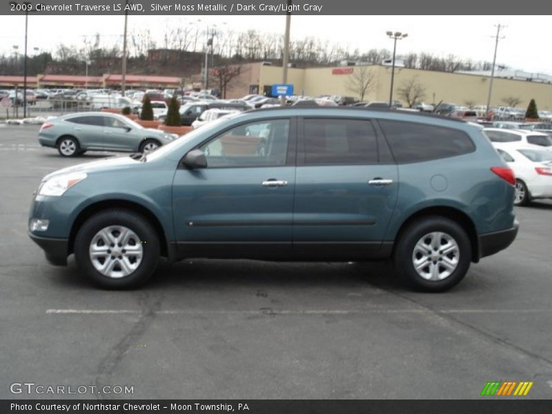 Silver Moss Metallic / Dark Gray/Light Gray 2009 Chevrolet Traverse LS AWD