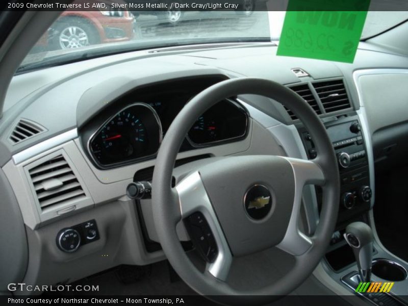 Silver Moss Metallic / Dark Gray/Light Gray 2009 Chevrolet Traverse LS AWD