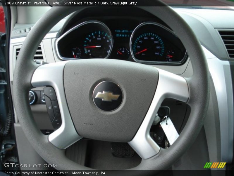 Silver Moss Metallic / Dark Gray/Light Gray 2009 Chevrolet Traverse LS AWD