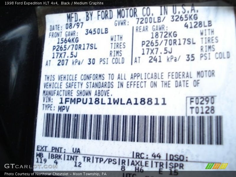 Black / Medium Graphite 1998 Ford Expedition XLT 4x4