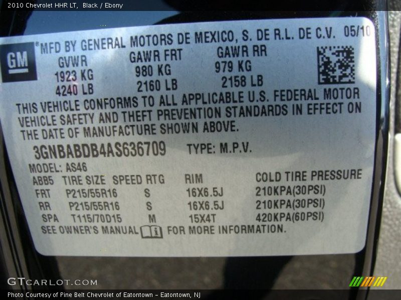 Black / Ebony 2010 Chevrolet HHR LT