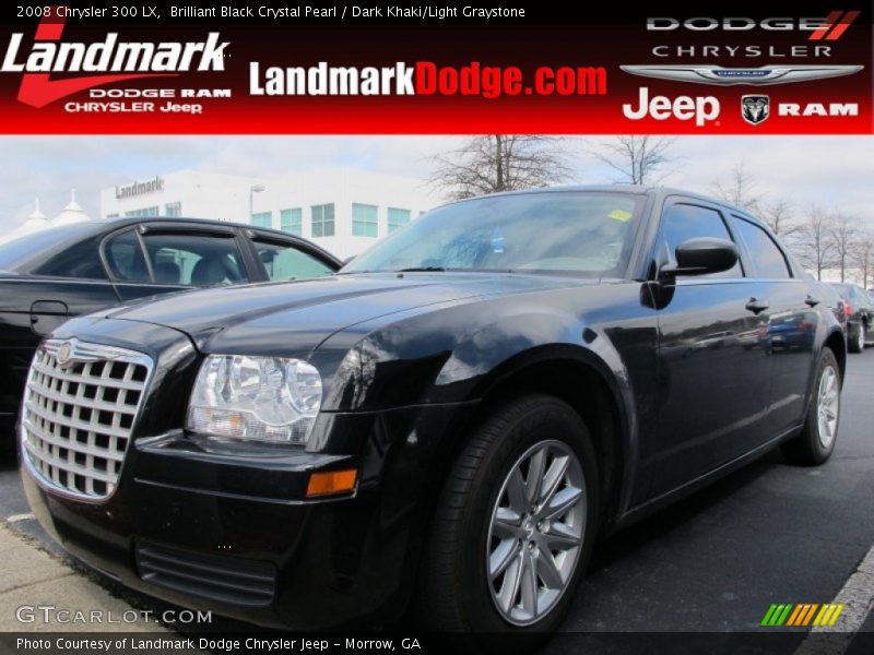 Brilliant Black Crystal Pearl / Dark Khaki/Light Graystone 2008 Chrysler 300 LX