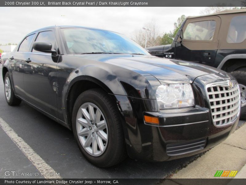 Brilliant Black Crystal Pearl / Dark Khaki/Light Graystone 2008 Chrysler 300 LX