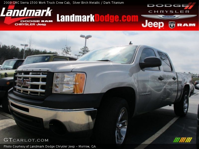 Silver Birch Metallic / Dark Titanium 2009 GMC Sierra 1500 Work Truck Crew Cab