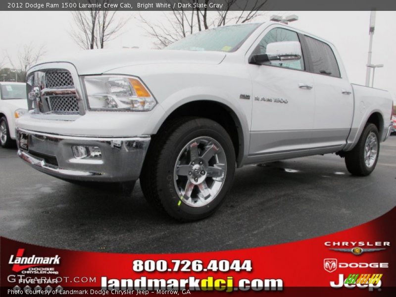 Bright White / Dark Slate Gray 2012 Dodge Ram 1500 Laramie Crew Cab