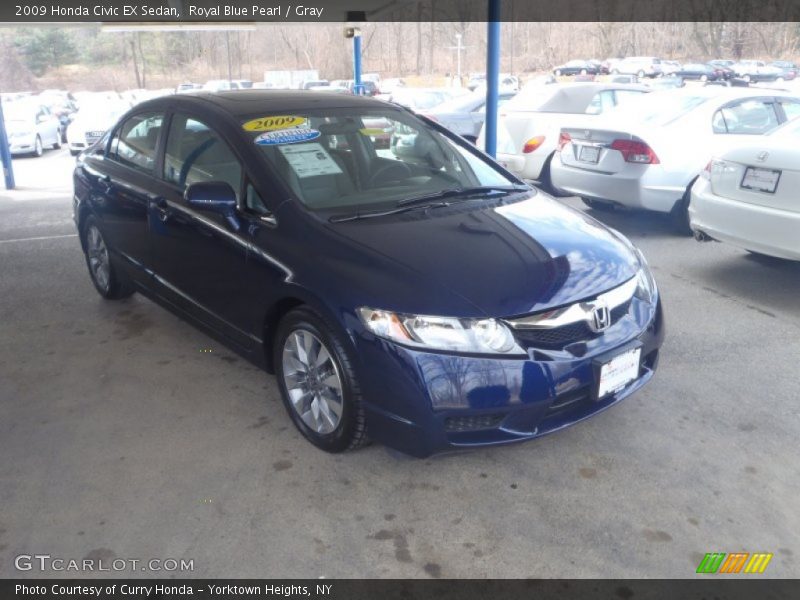 Royal Blue Pearl / Gray 2009 Honda Civic EX Sedan