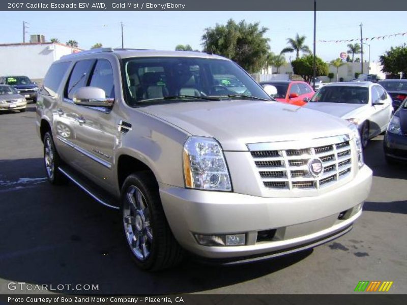 Gold Mist / Ebony/Ebony 2007 Cadillac Escalade ESV AWD