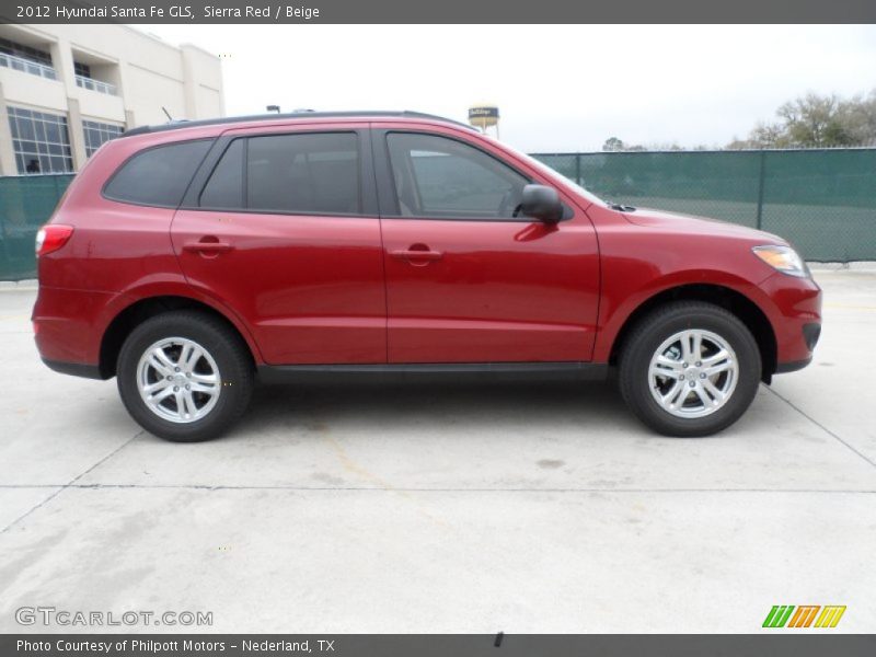 Sierra Red / Beige 2012 Hyundai Santa Fe GLS
