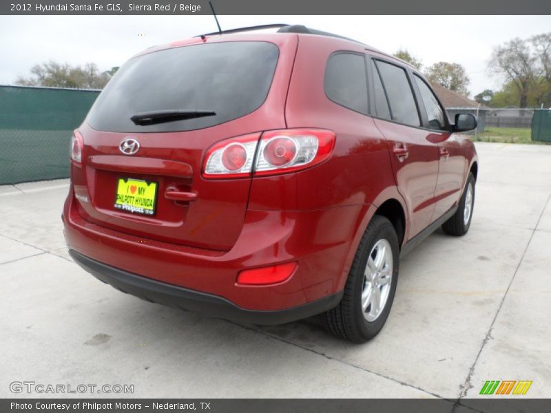 Sierra Red / Beige 2012 Hyundai Santa Fe GLS