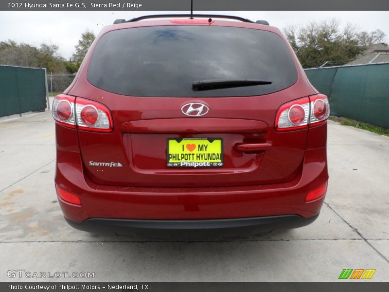 Sierra Red / Beige 2012 Hyundai Santa Fe GLS