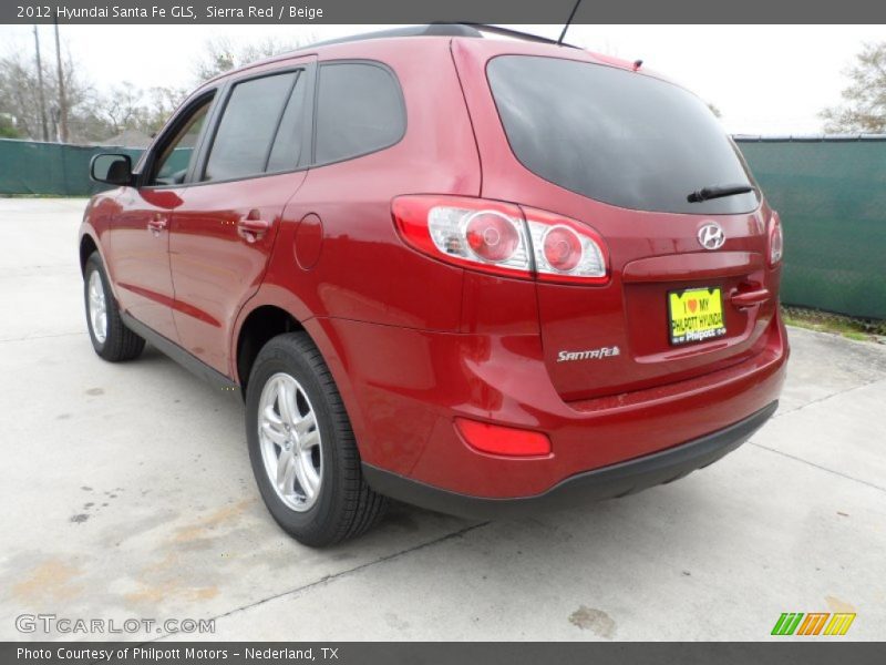 Sierra Red / Beige 2012 Hyundai Santa Fe GLS