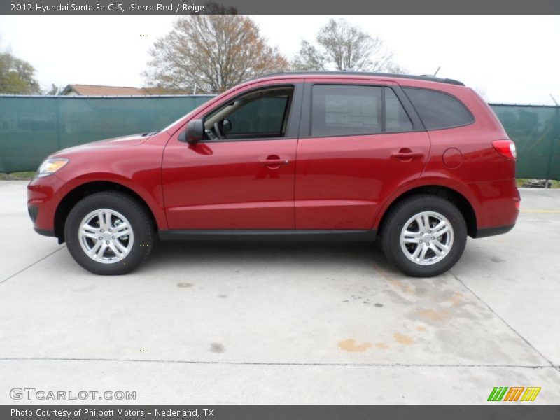 Sierra Red / Beige 2012 Hyundai Santa Fe GLS