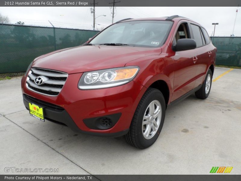 Sierra Red / Beige 2012 Hyundai Santa Fe GLS