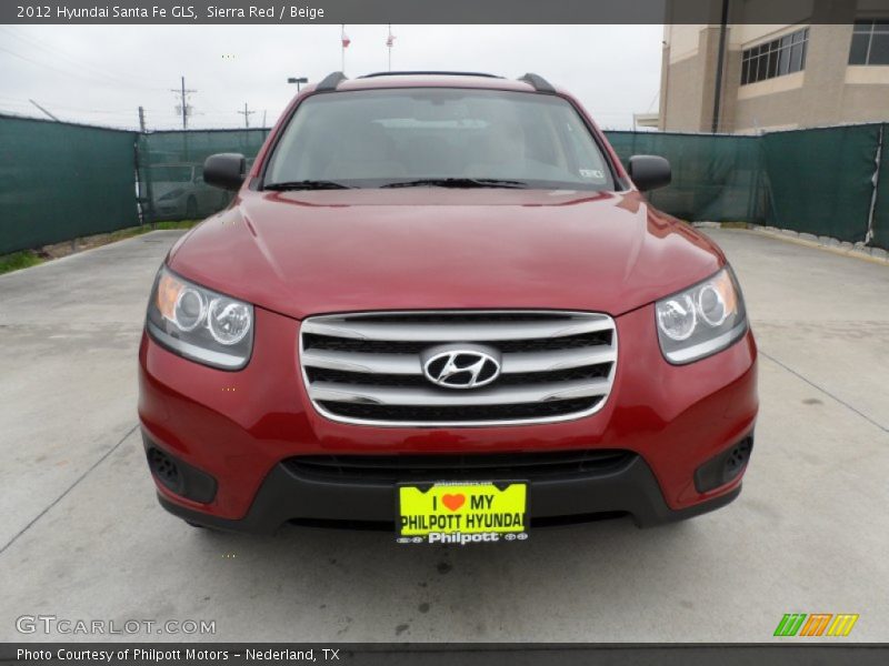 Sierra Red / Beige 2012 Hyundai Santa Fe GLS