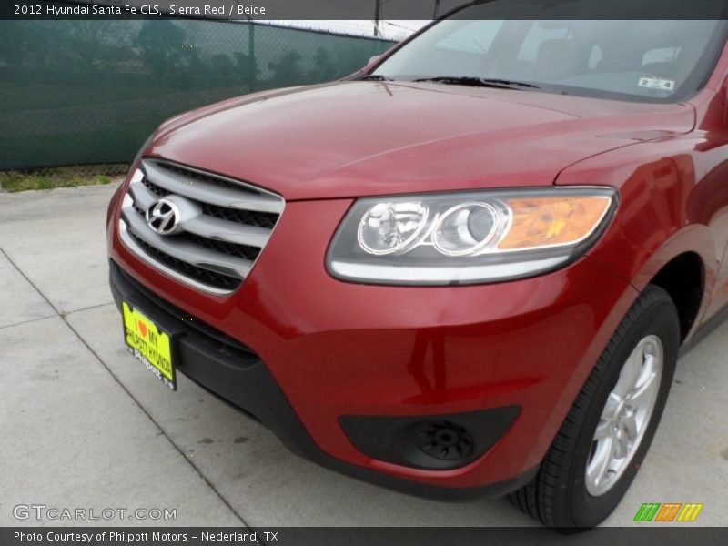 Sierra Red / Beige 2012 Hyundai Santa Fe GLS