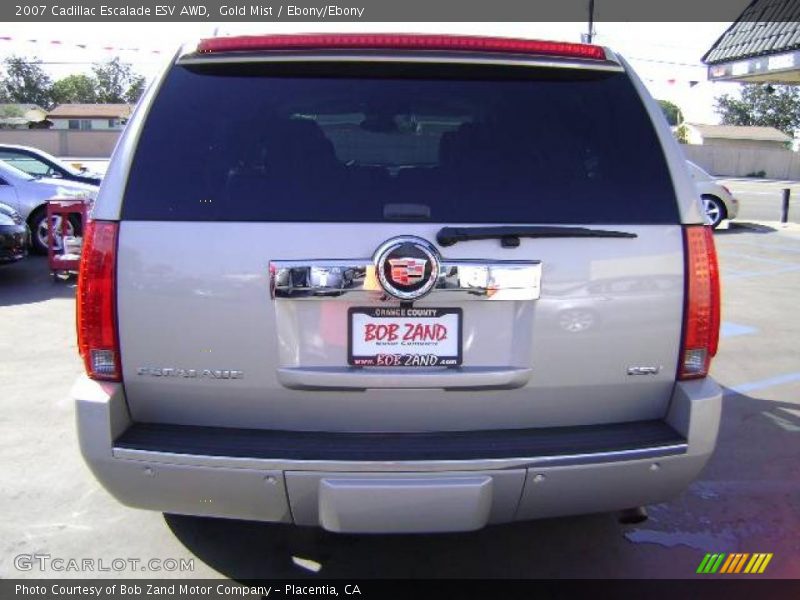 Gold Mist / Ebony/Ebony 2007 Cadillac Escalade ESV AWD
