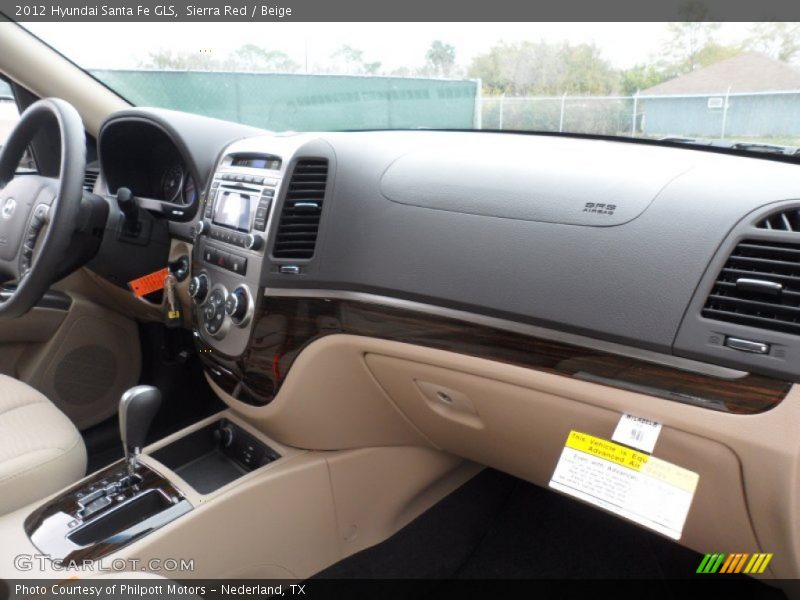 Sierra Red / Beige 2012 Hyundai Santa Fe GLS