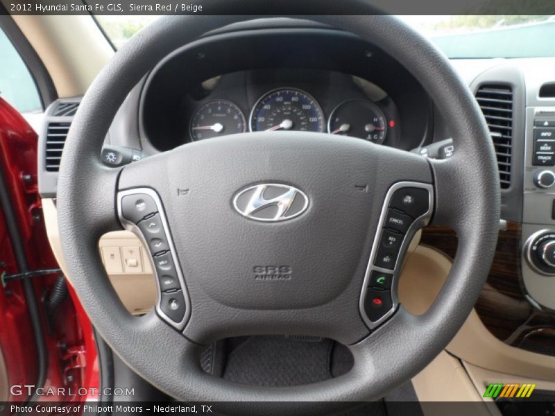 Sierra Red / Beige 2012 Hyundai Santa Fe GLS