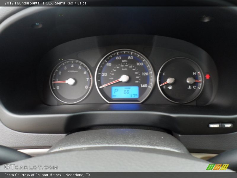 Sierra Red / Beige 2012 Hyundai Santa Fe GLS