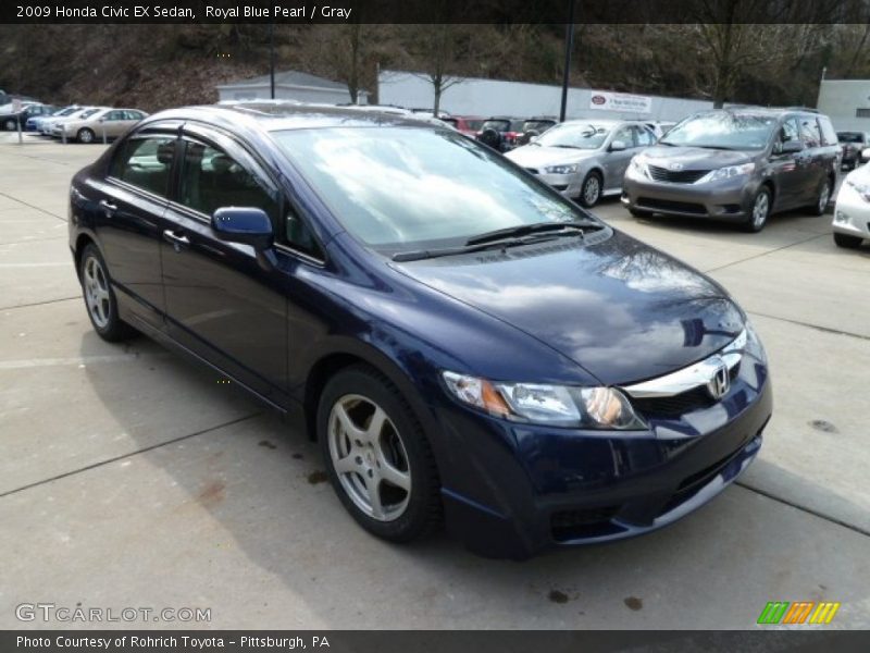Royal Blue Pearl / Gray 2009 Honda Civic EX Sedan