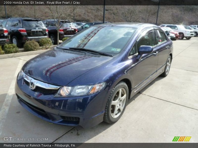 Royal Blue Pearl / Gray 2009 Honda Civic EX Sedan