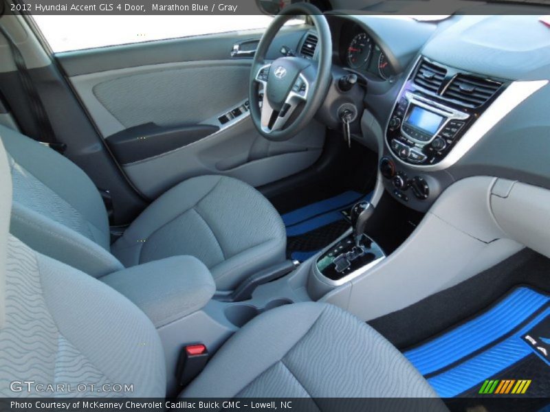 Marathon Blue / Gray 2012 Hyundai Accent GLS 4 Door