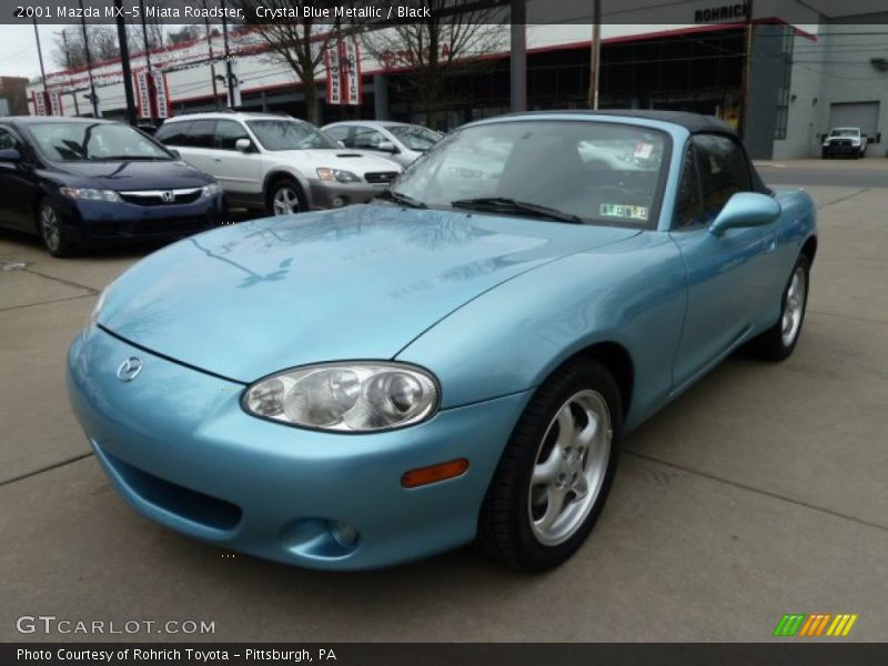 Crystal Blue Metallic / Black 2001 Mazda MX-5 Miata Roadster