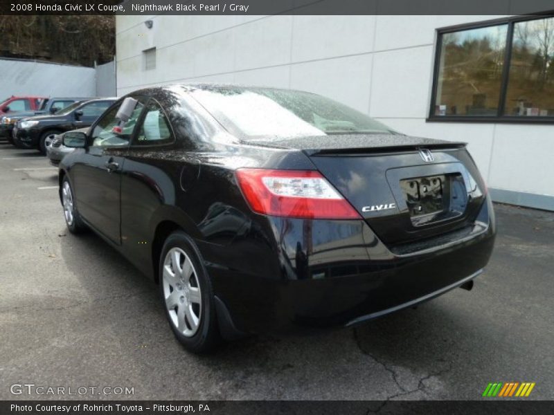 Nighthawk Black Pearl / Gray 2008 Honda Civic LX Coupe