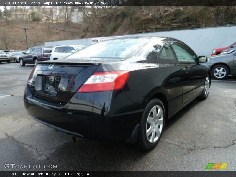 Nighthawk Black Pearl / Gray 2008 Honda Civic LX Coupe