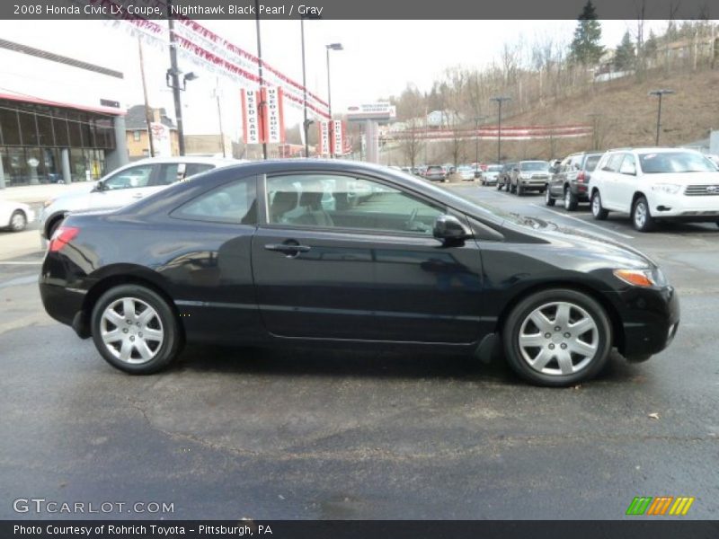 Nighthawk Black Pearl / Gray 2008 Honda Civic LX Coupe