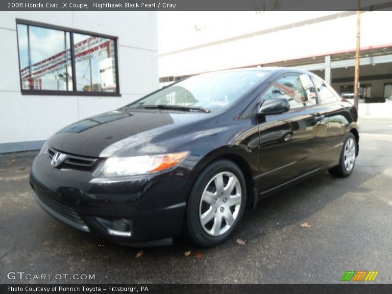 Nighthawk Black Pearl / Gray 2008 Honda Civic LX Coupe