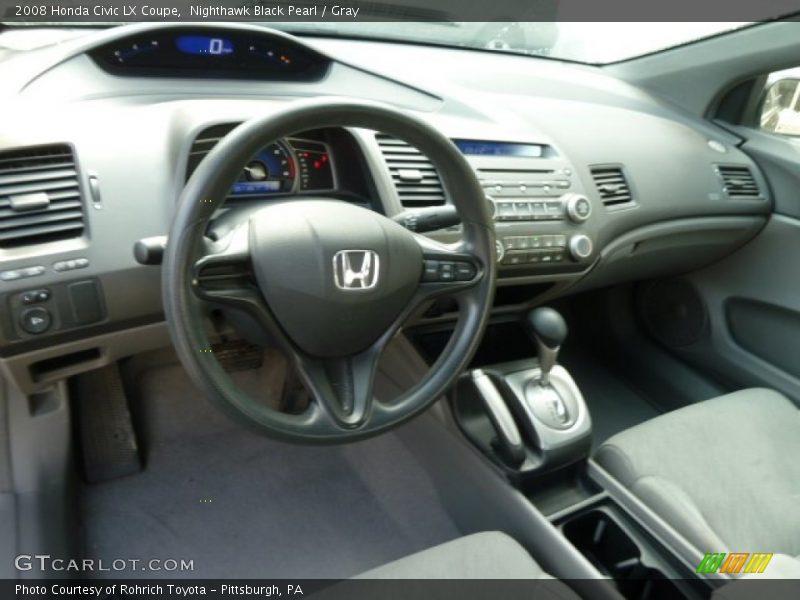 Nighthawk Black Pearl / Gray 2008 Honda Civic LX Coupe