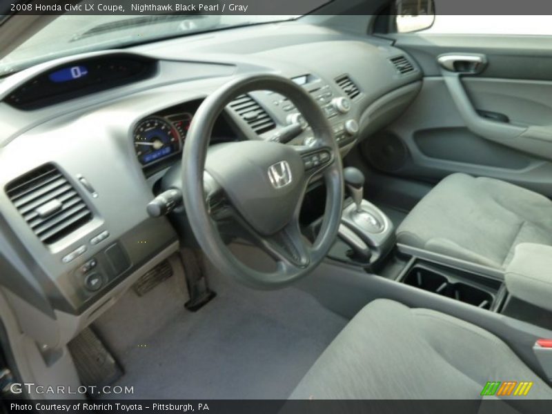 Nighthawk Black Pearl / Gray 2008 Honda Civic LX Coupe