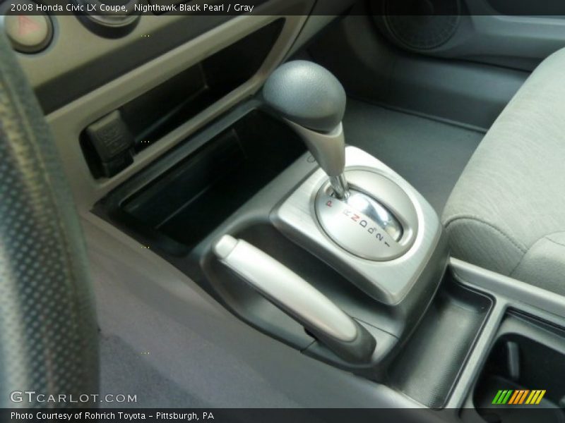 Nighthawk Black Pearl / Gray 2008 Honda Civic LX Coupe