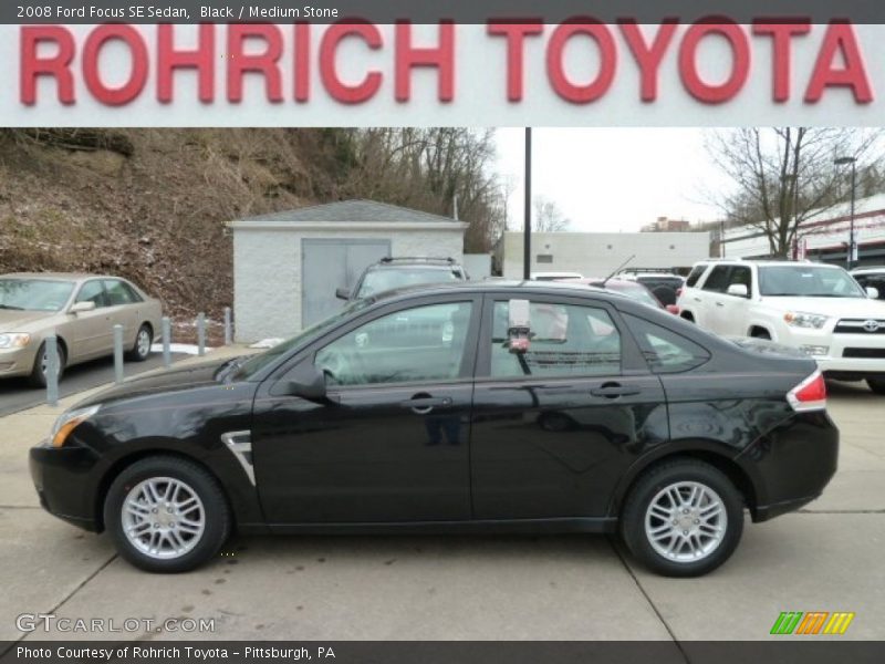 Black / Medium Stone 2008 Ford Focus SE Sedan