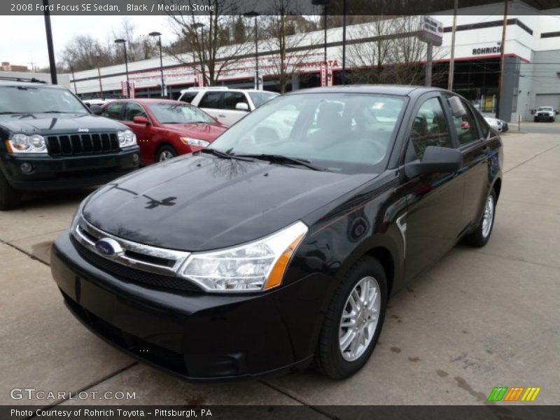 Black / Medium Stone 2008 Ford Focus SE Sedan