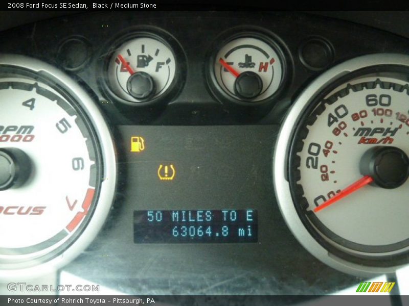 Black / Medium Stone 2008 Ford Focus SE Sedan
