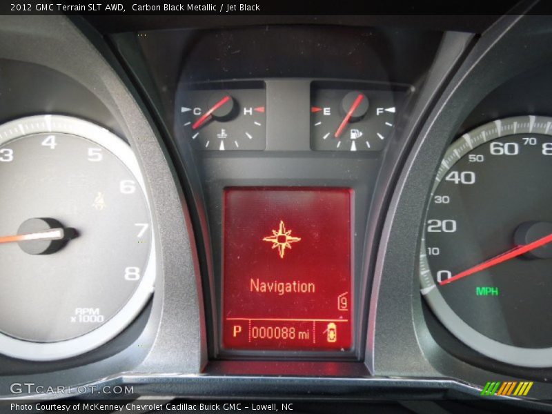 Carbon Black Metallic / Jet Black 2012 GMC Terrain SLT AWD